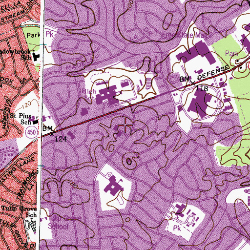Topographic Map of Bowie Therapeutic Nursery Center, MD