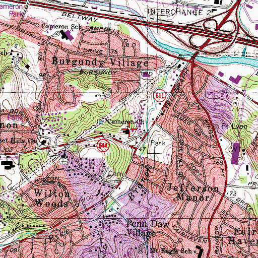 Topographic Map of Cameron United Methodist Preschool, VA