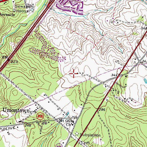 Topographic Map of Centre Ridge Elementary School, VA