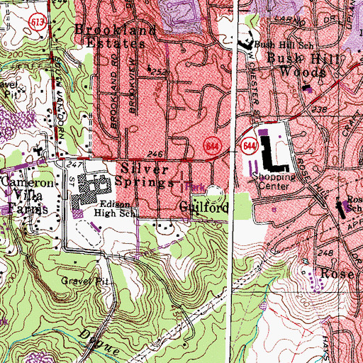 Topographic Map of Christian Center School, VA