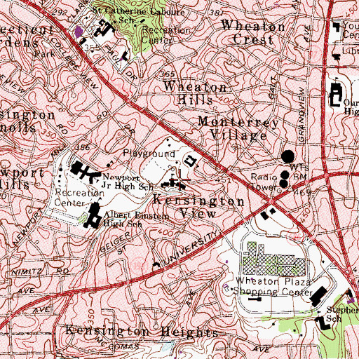 Topographic Map of Crossway Community Montessori School, MD