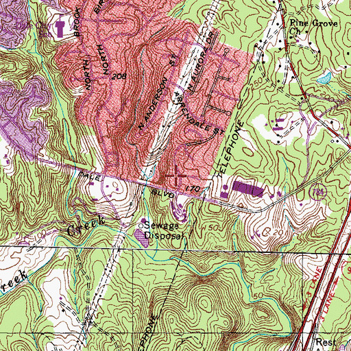 Topographic Map of Evangelical Christian School, VA