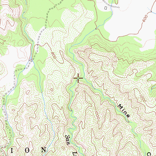 Topographic Map of Mine Canyon, CA