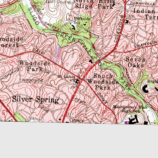 Topographic Map of Saint Luke Christian Day School, MD