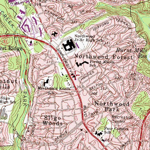 Topographic Map of The Pathways School - Edgewood, MD