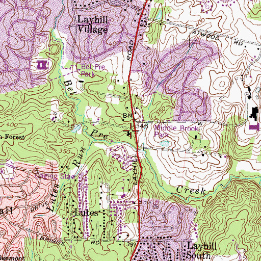 Topographic Map of The Barrie School Lower School, MD