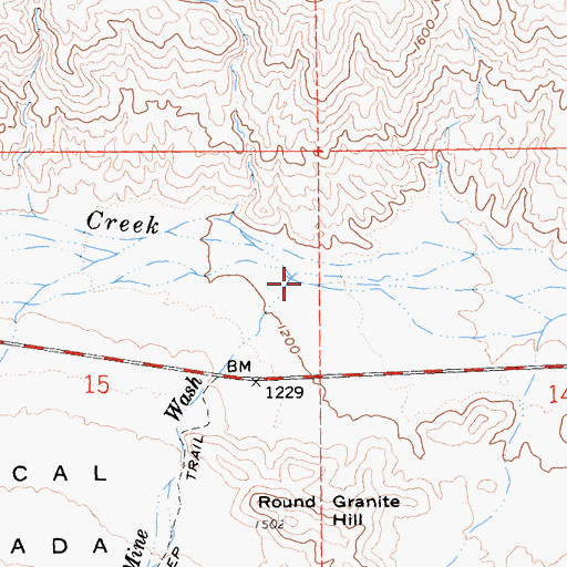 Topographic Map of Mine Wash, CA