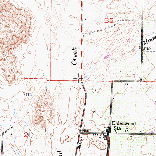 Topographic Map of Minnehaha Creek, CA