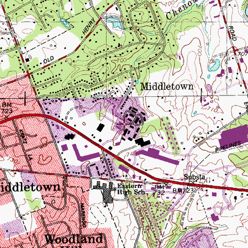 Topographic Map of Middletown Public Library, KY
