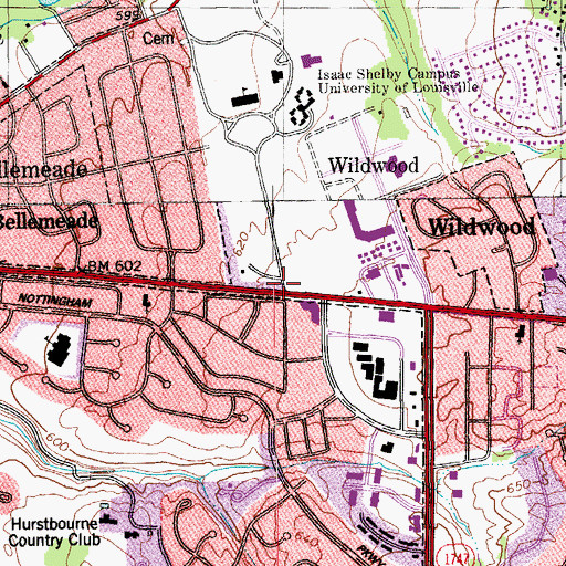 Topographic Map of National Crime Prevention Institute, KY