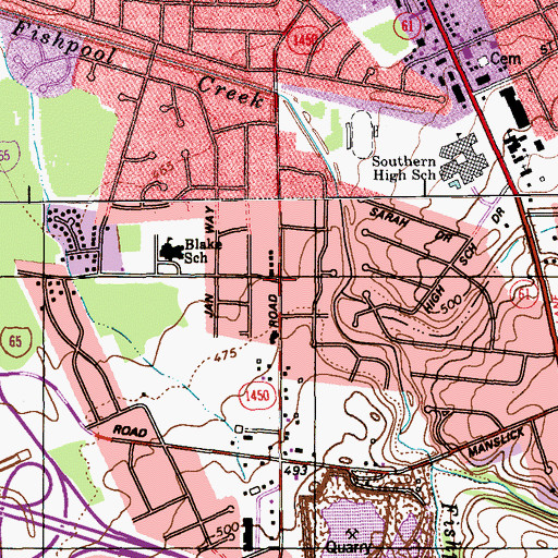 Topographic Map of Bonaventure Boulevard Church of Christ, KY