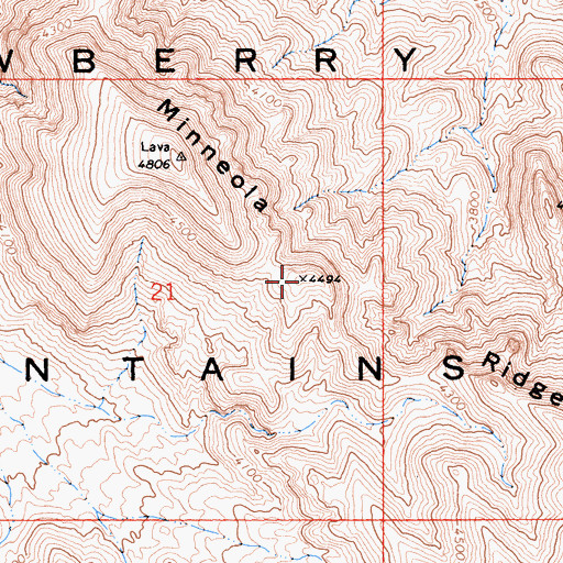 Topographic Map of Minneola Ridge, CA