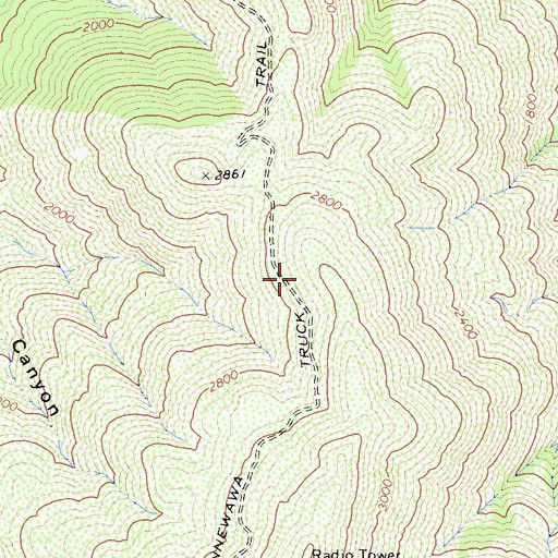 Topographic Map of Minnewawa Truck Trail, CA