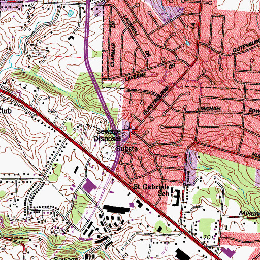 Topographic Map of Calvary Church of the Nazarene, KY