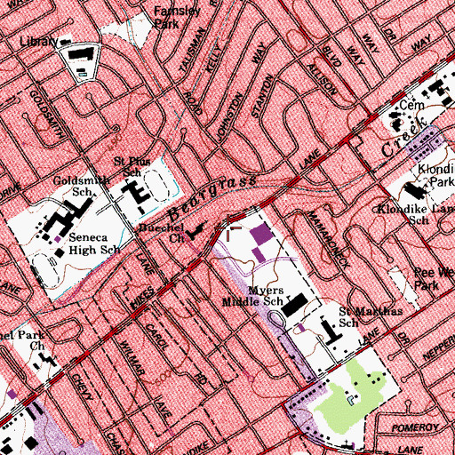 Topographic Map of Canaan Missionary Baptist Church, KY