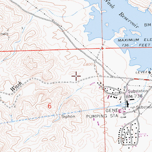 Topographic Map of Minnick Wash, CA