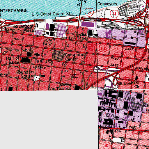 Topographic Map of Christ Church Cathedral, KY