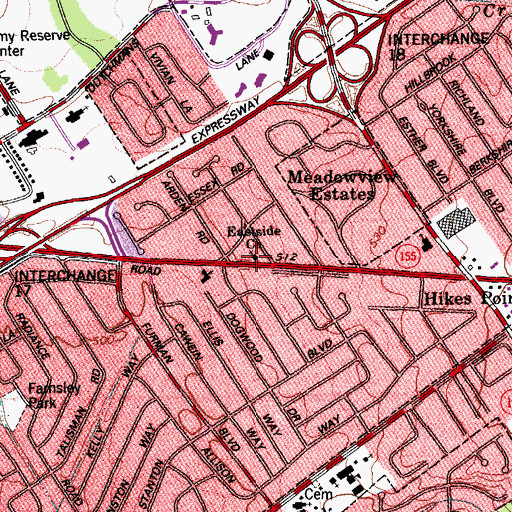 Topographic Map of Church of Christ, KY