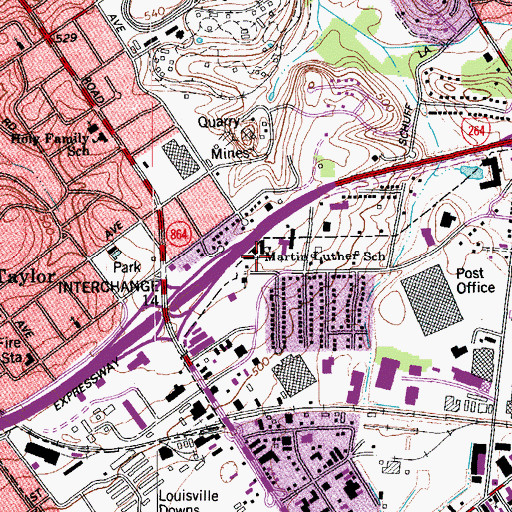 Topographic Map of Church of Christ of Gardiner Lane, KY
