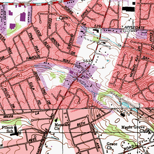 Topographic Map of Church of the Harvest Ministry Center, KY