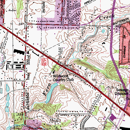 Topographic Map of City Church, KY