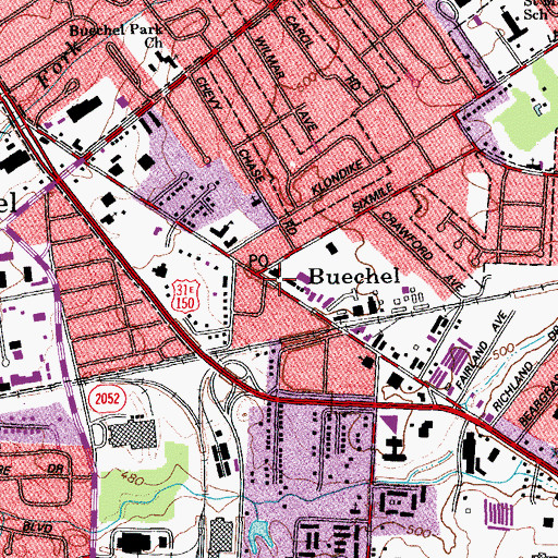 Topographic Map of City of Refuge Worship Center, KY