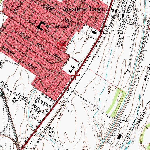 Topographic Map of City Road Chapel United Methodist Church, KY
