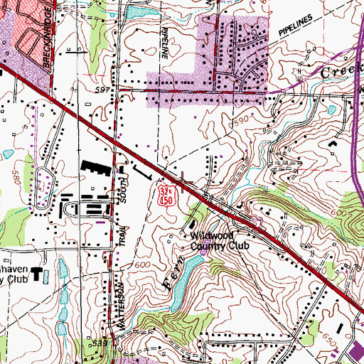 Topographic Map of Eastland Church of Christ, KY