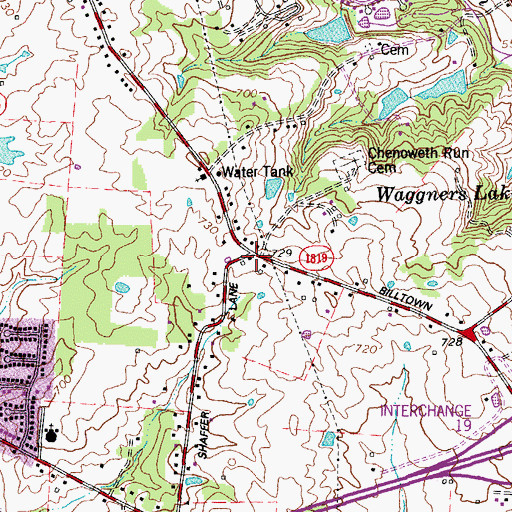 Topographic Map of Eastside Praise Church of God, KY