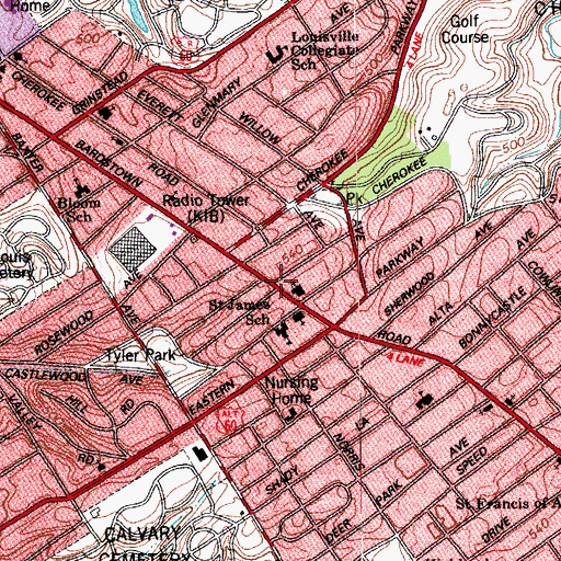 Topographic Map of Edenside Christian Church, KY