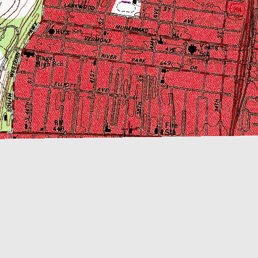 Topographic Map of Emmanuel Baptist Church, KY