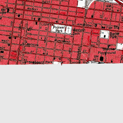 Topographic Map of First Samuel Baptist Church, KY