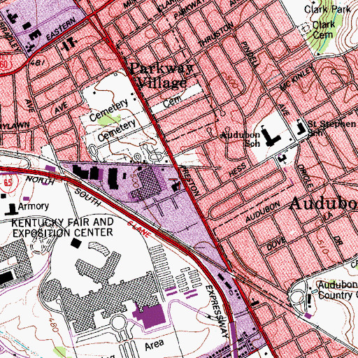 Topographic Map of Fourth Presbyterian Church, KY