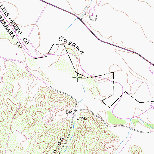 Topographic Map of Miranda Canyon, CA