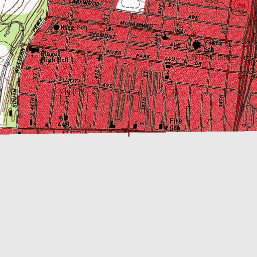 Topographic Map of Galilee Baptist Church, KY