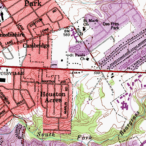 Topographic Map of Grace Community Church of the Nazarene, KY