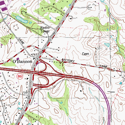 Topographic Map of Grace Evangelical Free Church, KY