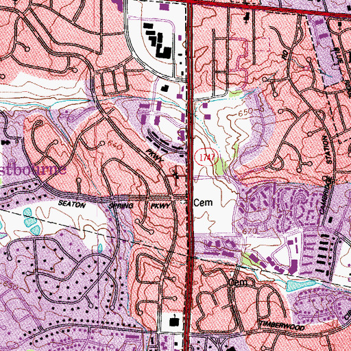 Topographic Map of Hurstbourne Christian Church, KY