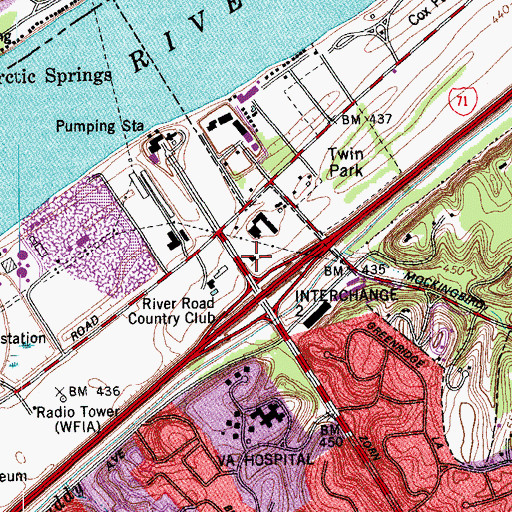 Topographic Map of Webster University Graduate Center, KY