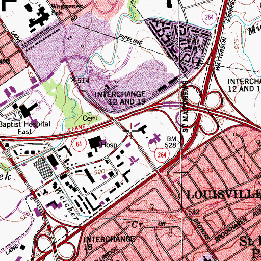 Topographic Map of Zoe Well Center, KY