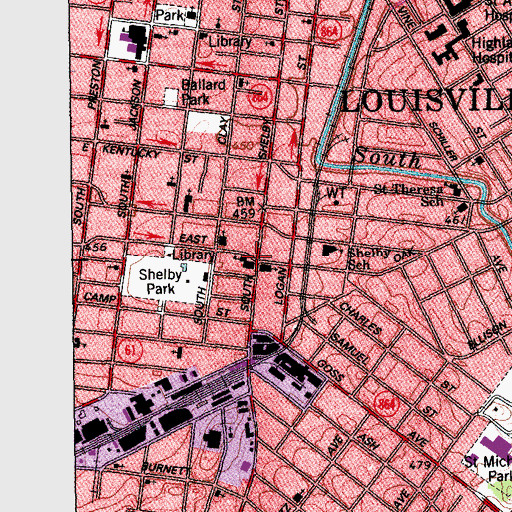 Topographic Map of African American Catholic Ministry, KY