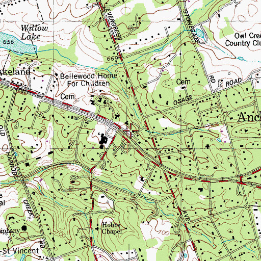 Topographic Map of Anchorage Presbyterian Church, KY