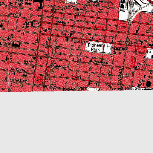 Topographic Map of Asbury Chapel African Methodist Episcopal Church, KY