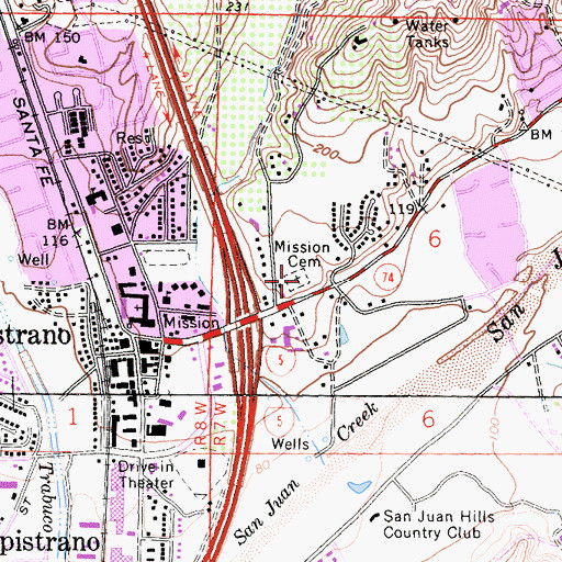 Topographic Map of Mission Cemetery, CA