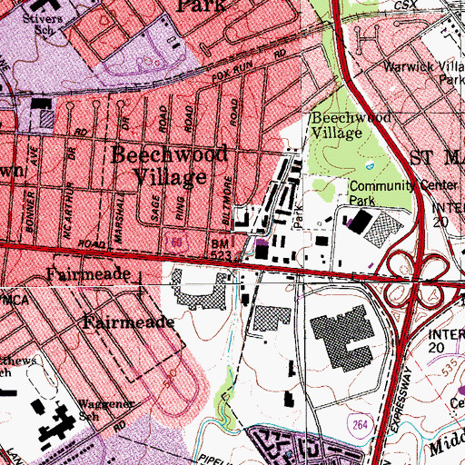 Topographic Map of Beechwood Baptist Church, KY