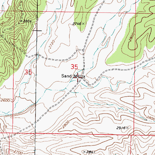 Topographic Map of Sand Mill, AZ