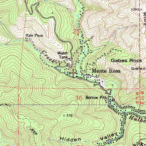Topographic Map of Mission Creek, CA