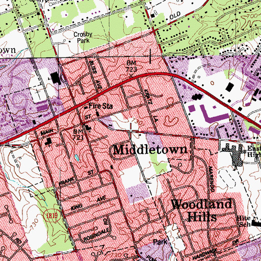 Topographic Map of Middletown United Methodist Church, KY