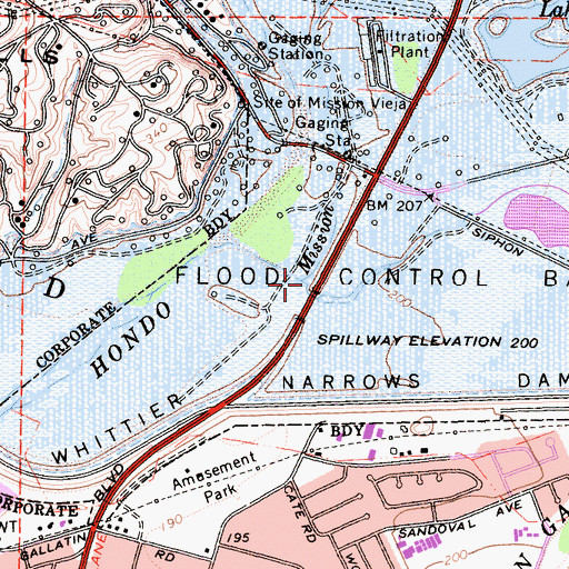 Topographic Map of Mission Creek, CA