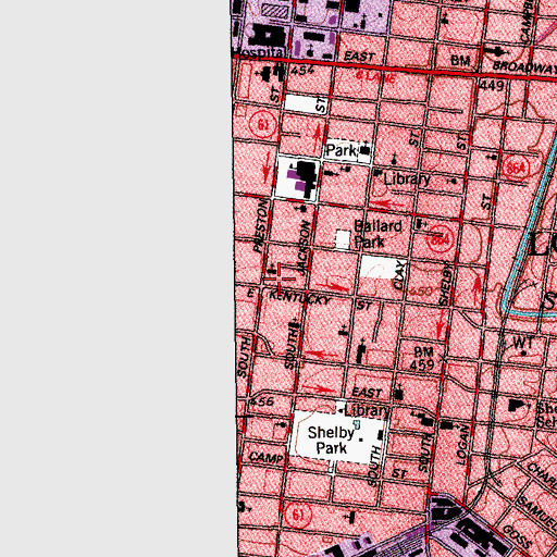 Topographic Map of Mount Olive Missionary Baptist Church, KY